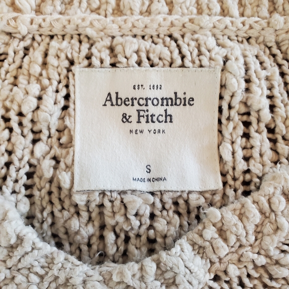 Abercrombie Oversized Cream Cotton Sweater Small Cozy Neutral — Bundle & Save - Picture 4 of 7